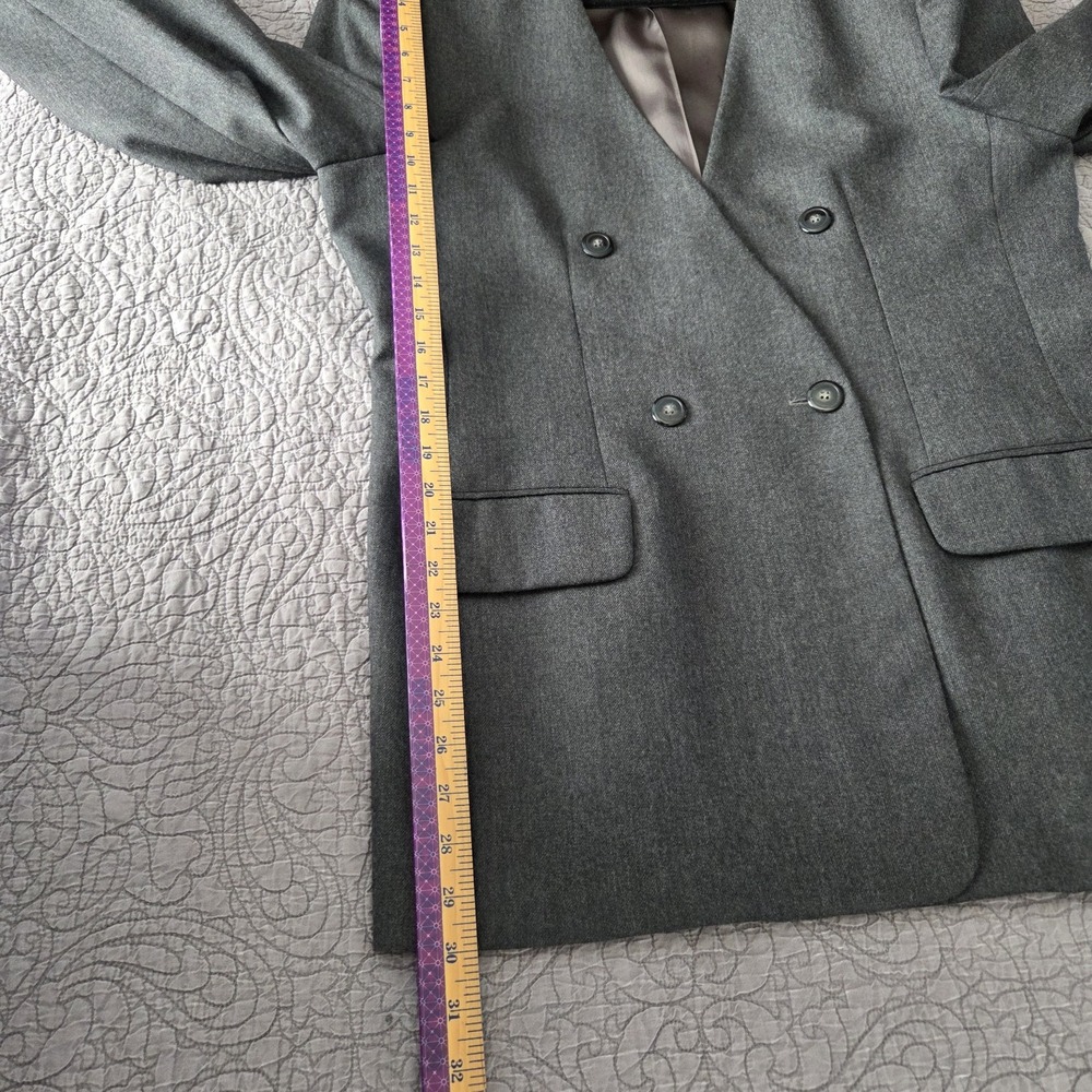 VTG 80s Jones NY 16 Double Breasted Wool Blend US Blazer Old Money Academia FLAW - Picture 7 of 8